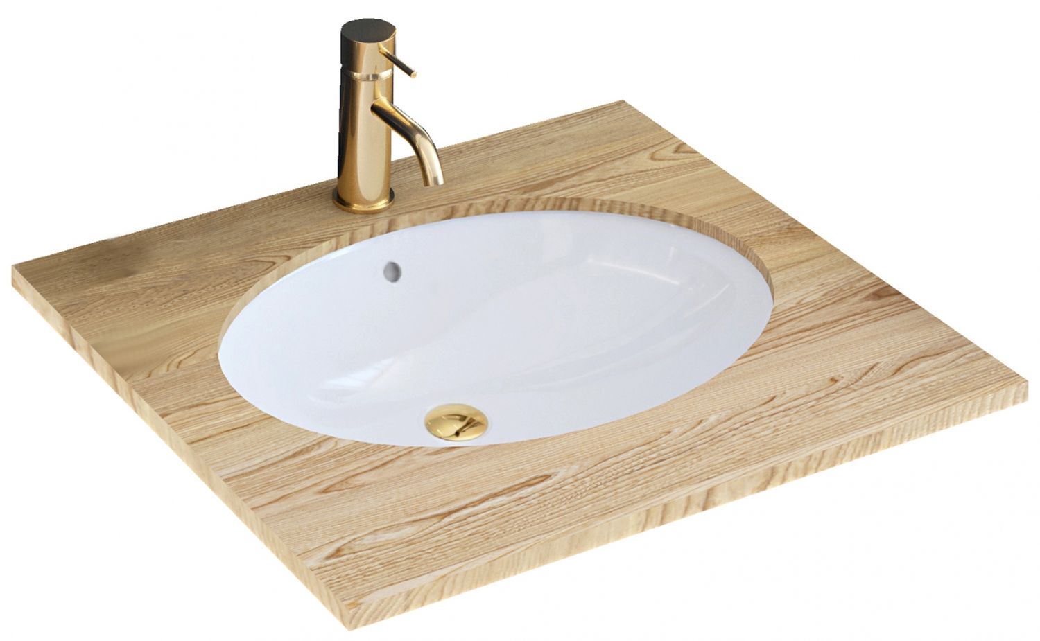 Rea Nel wastafel 47.5x39 cm ovaal onderblad wit glans REA-U6330