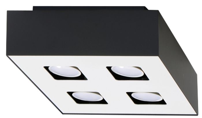 Sollux Lighting Mono plafondlamp 4x40 W wit-zwart SL.0073
