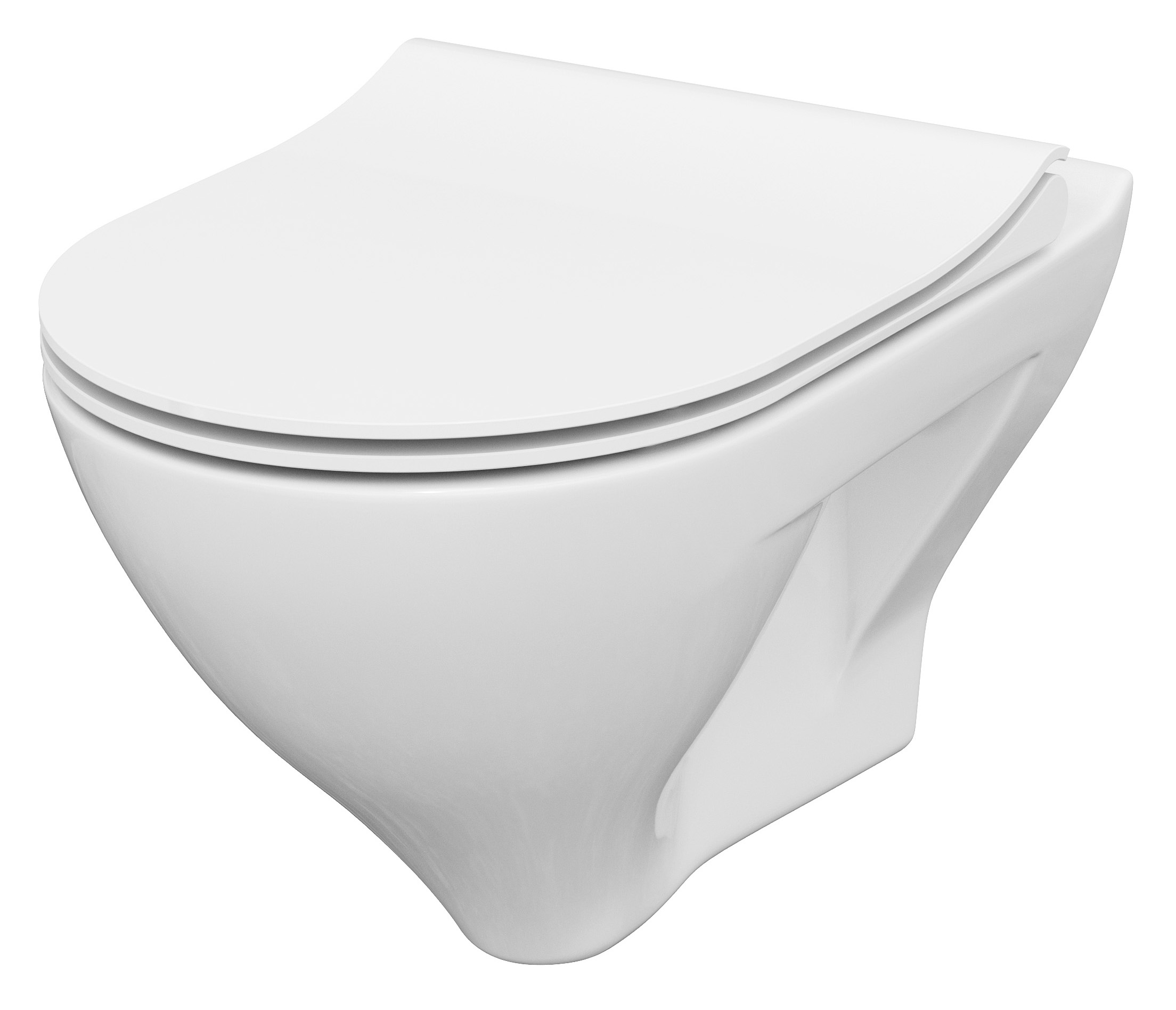 Cersanit Mille toiletpot met softclose toiletbril hangend zonder kraag wit S701-453