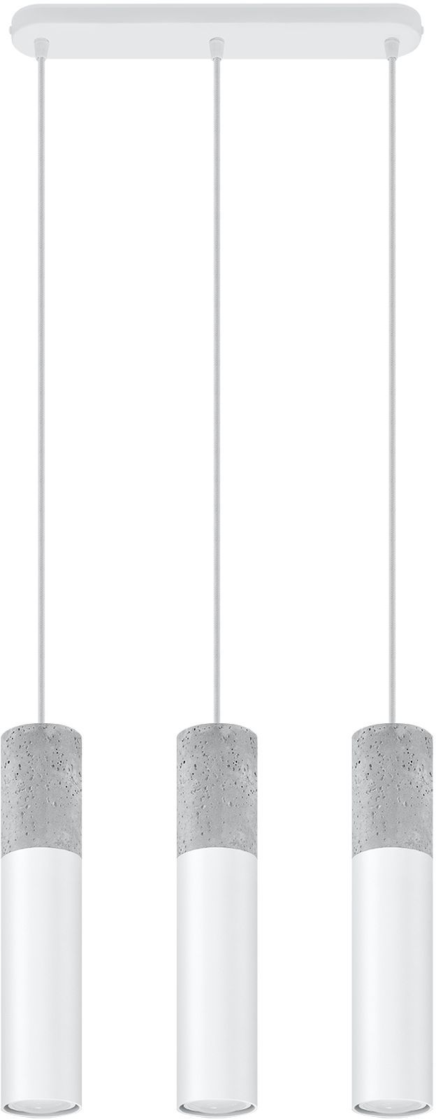 Sollux Lighting Borgio hanglamp 3x40 W wit-beton SL.0649