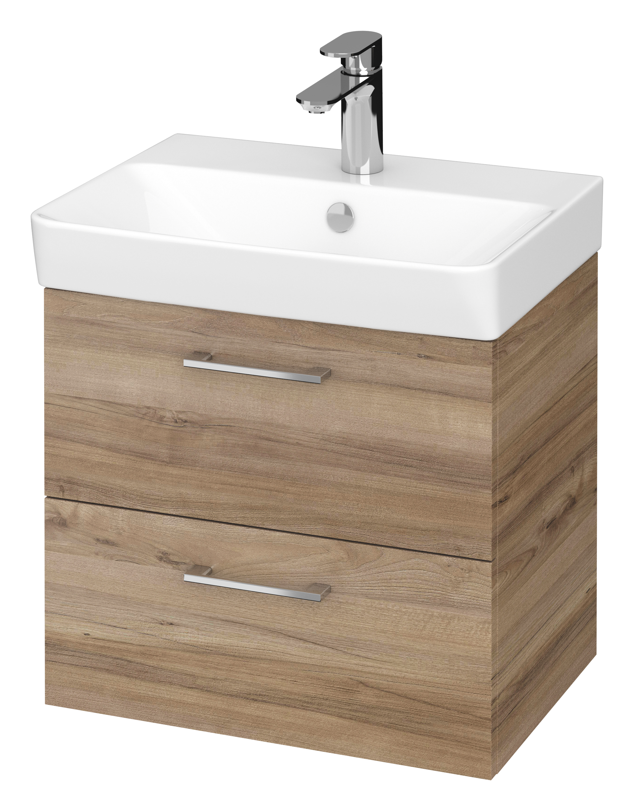 Cersanit Mille wastafel met kast 50.5 cm noot S801-322-DSM