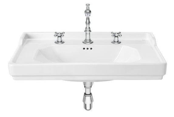 Roca Carmen wastafel 80x50 cm rechthoekig klassiek wit glans A3270A0003