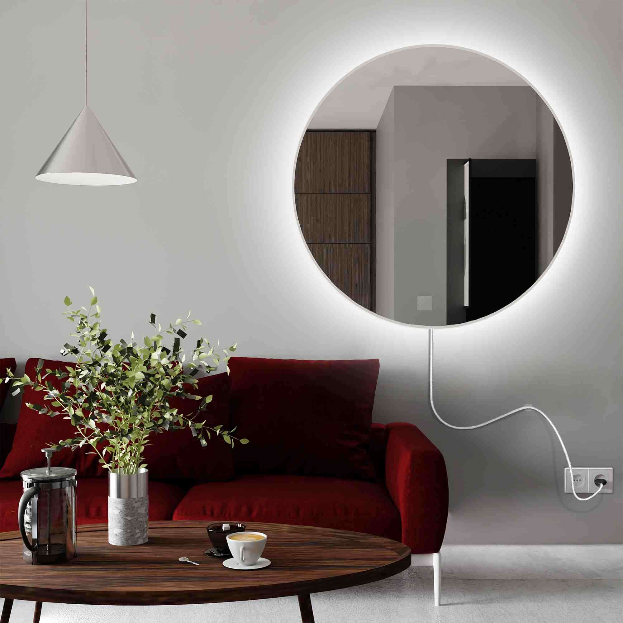Baltica Design Electra spiegel 100x100 cm rond met verlichting wit 5904107904092