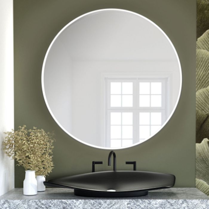 Baltica Design Tiny Border Round spiegel 50x50 cm rond wit 5904107904320