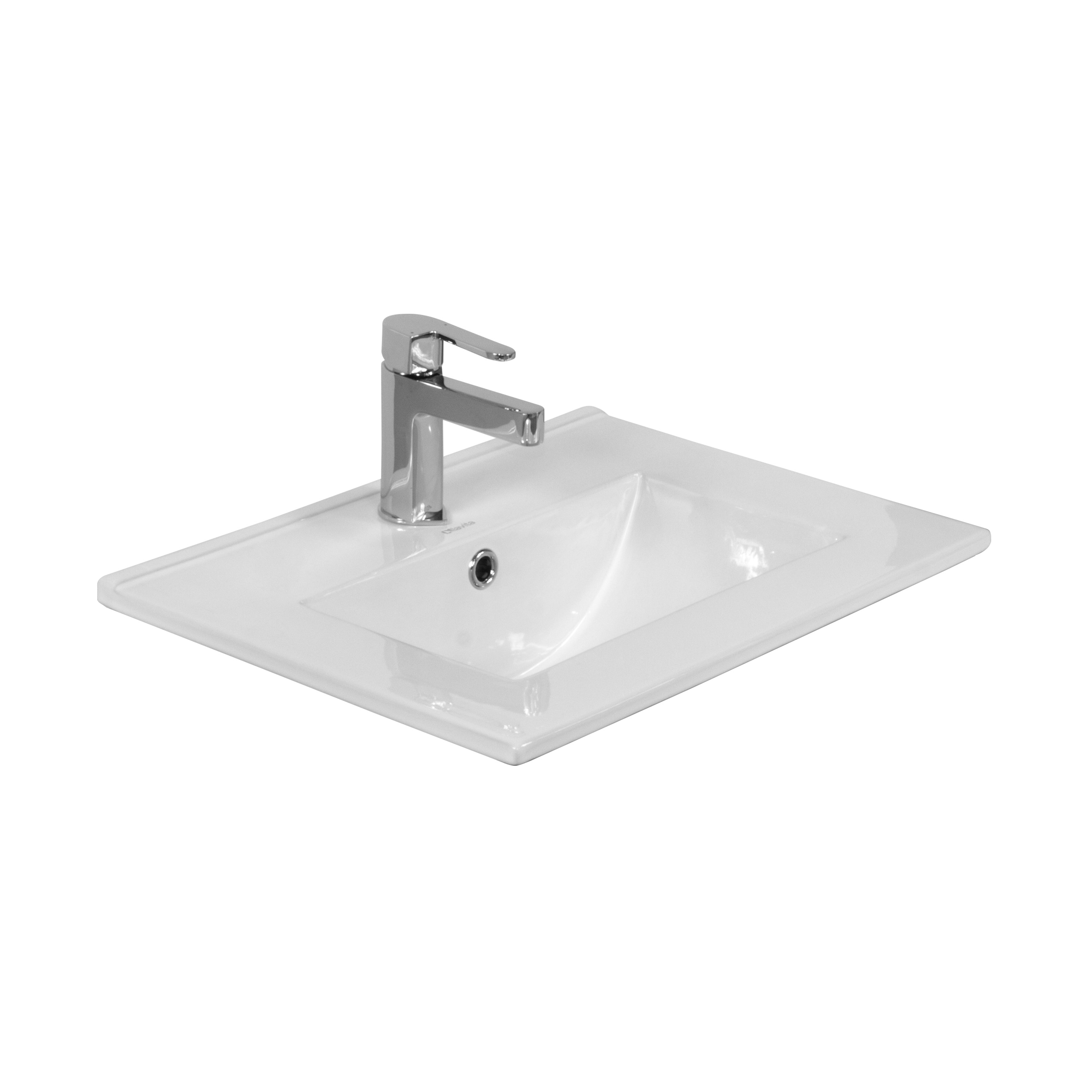LaVita Floryda wastafel 51.5x40.5 cm rechthoekig meubel-inbouw wit glans 5908211485010