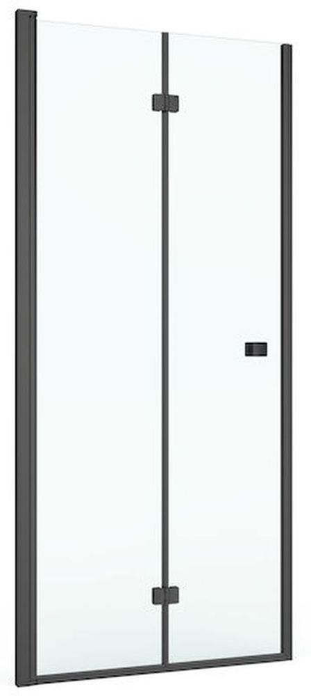 Roca Capital douchedeur 100 cm vouwbaar zwart mat/helder glas AM4510016M