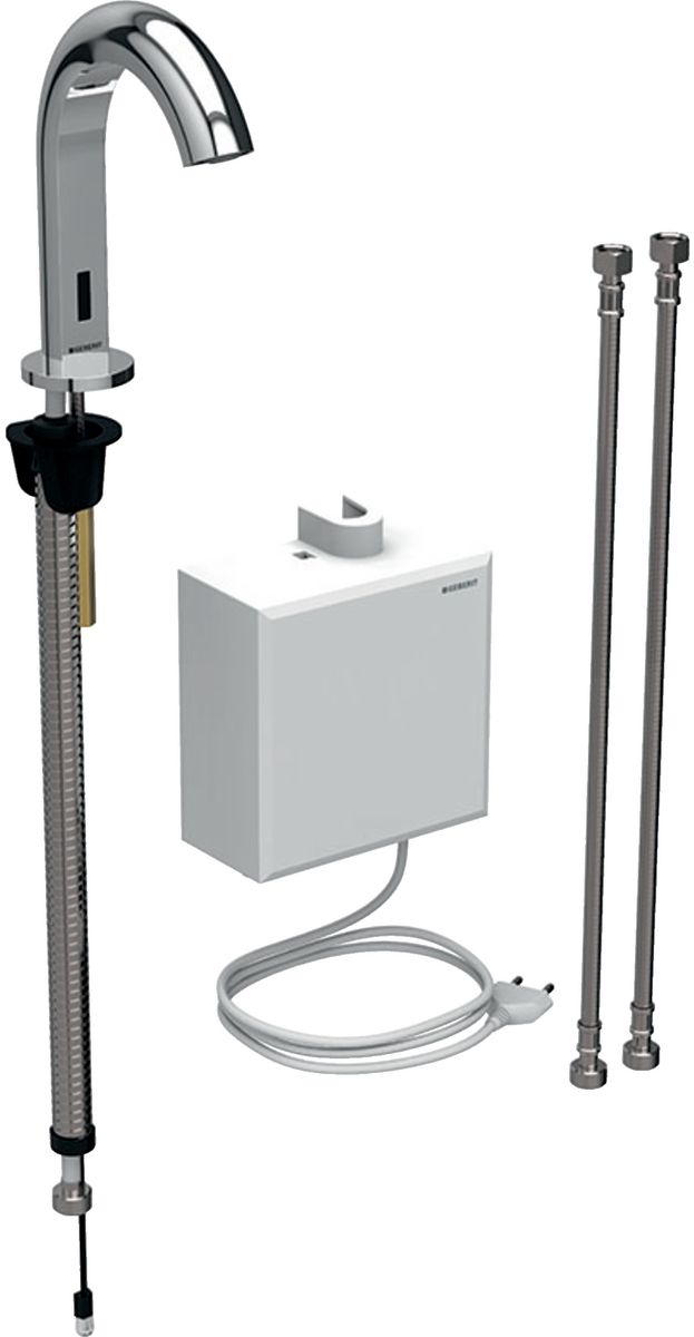 Geberit Piave wastafelkraan staand met thermostaat elektronisch chroom 116.167.21.1