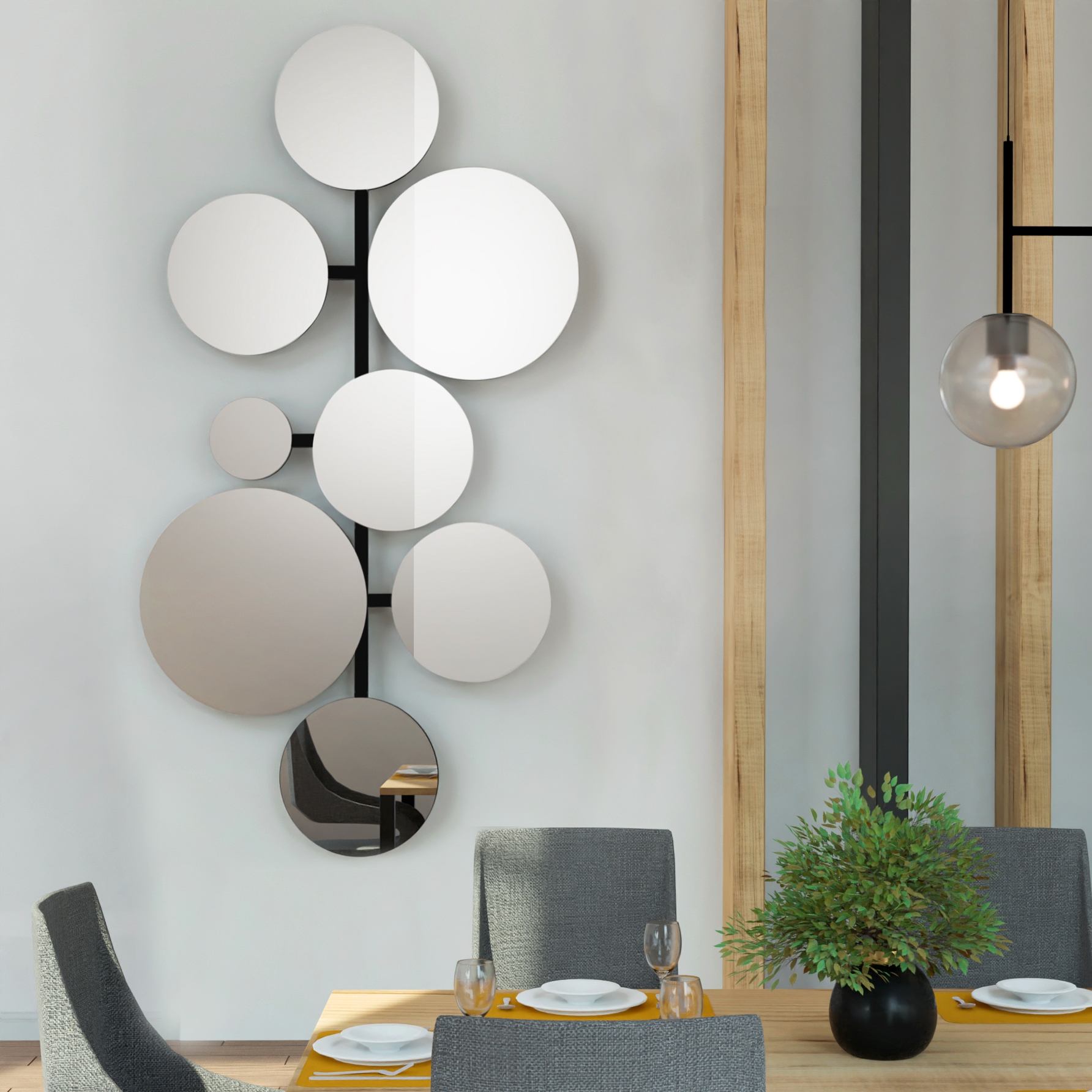 Baltica Design Molecua spiegel 60x110 cm rond zwart 5904107904573