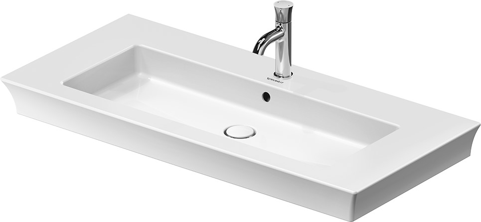 Duravit White Tulip wastafel 105.5x49 cm rechthoekig meubel wit glans 2363100000