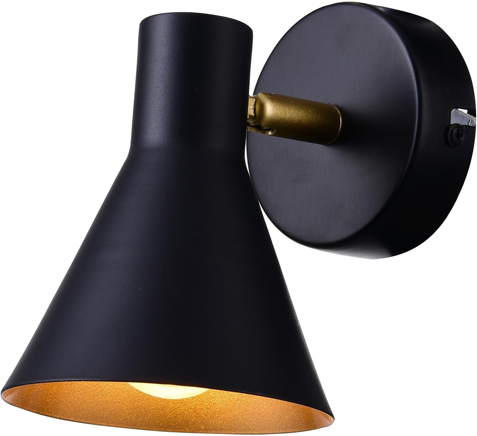 Candellux Less wandlamp 1x40 W zwart-gouden 21-70968