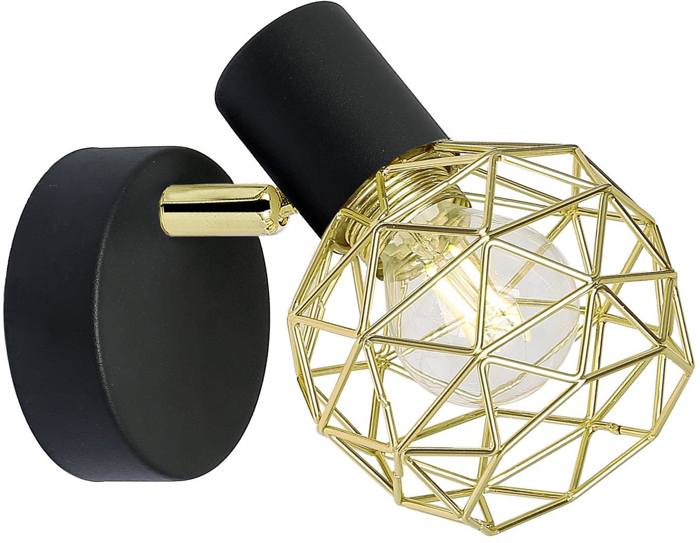 Candellux Acrobat wandlamp 1x40 W zwart-gouden 91-66329
