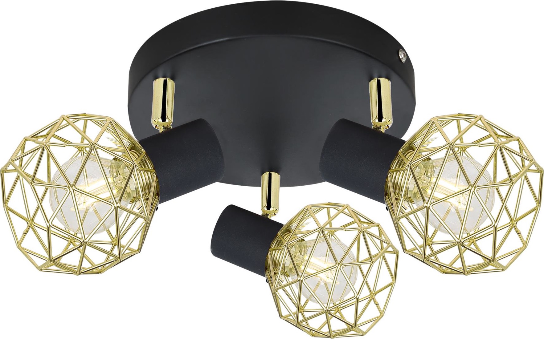 Candellux Acrobat plafondlamp 3x40 W zwart-gouden 98-66466