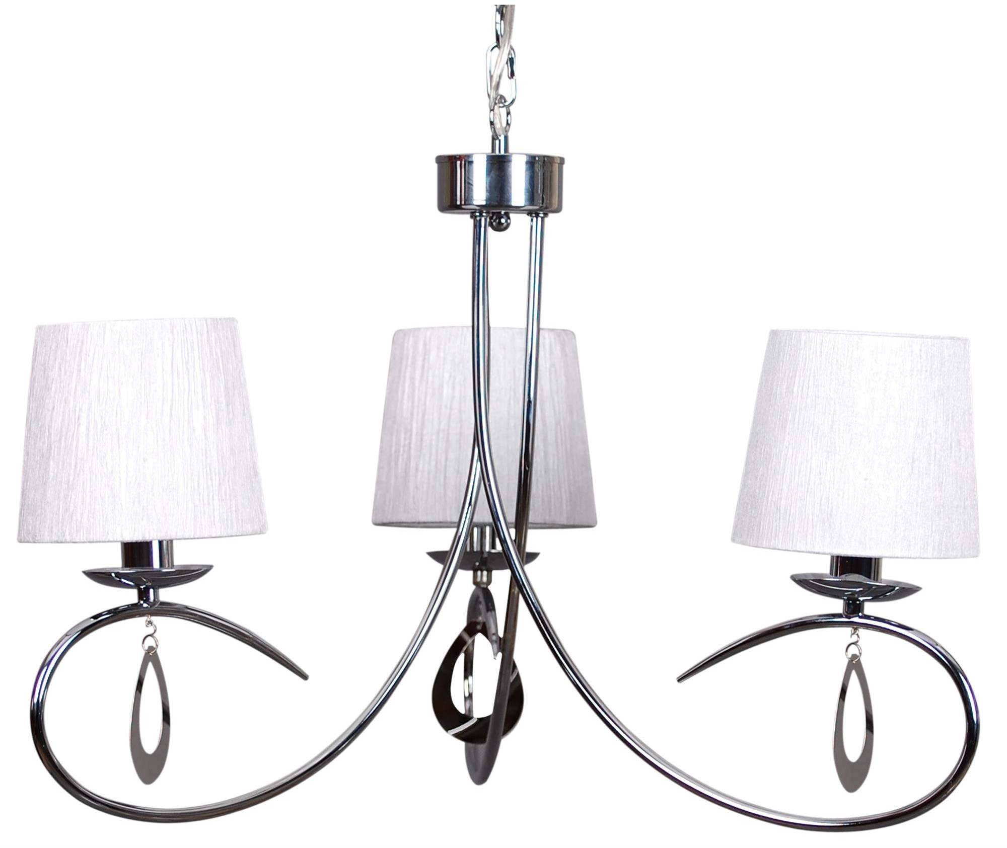Candellux Arnika hanglamp 3x40 W wit-chroom 33-21663