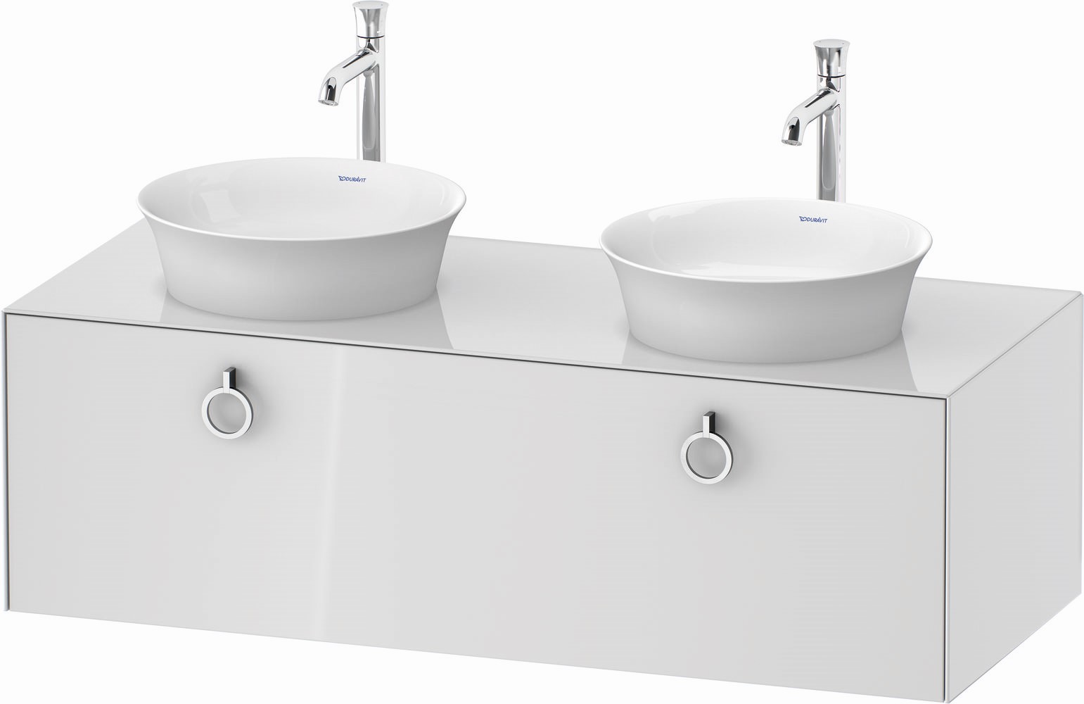 Duravit White Tulip kast 130x55x40.8 cm hangend onder de wastafel wit WT4983B8585