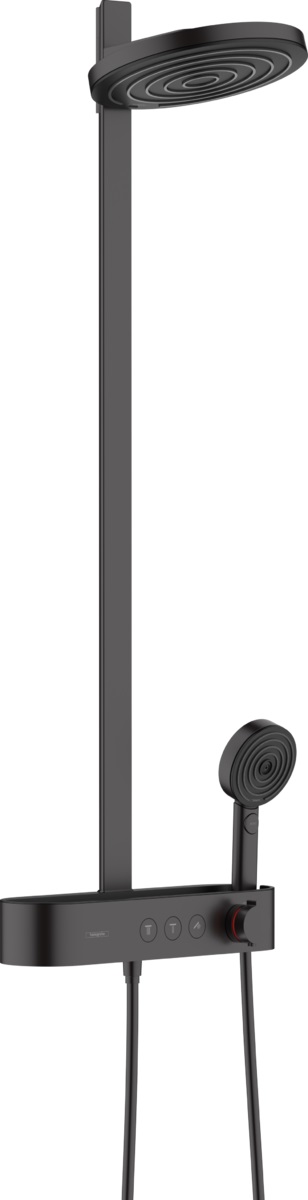 Hansgrohe Pulsify S doucheset wand met thermostaat met regendouche zwart 24240670