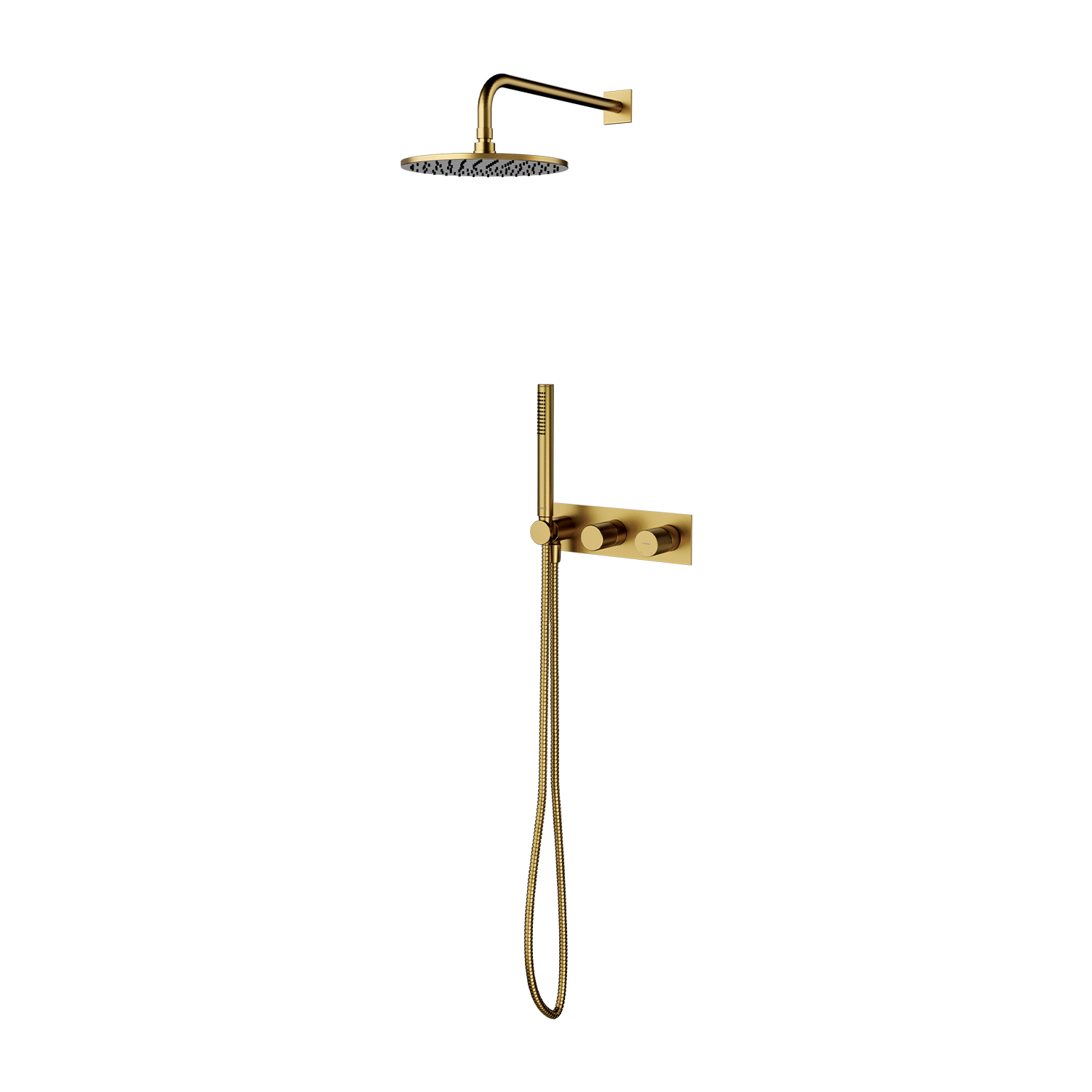 Omnires Contour doucheset inbouw met regendouche gouden SYSCT10GLB