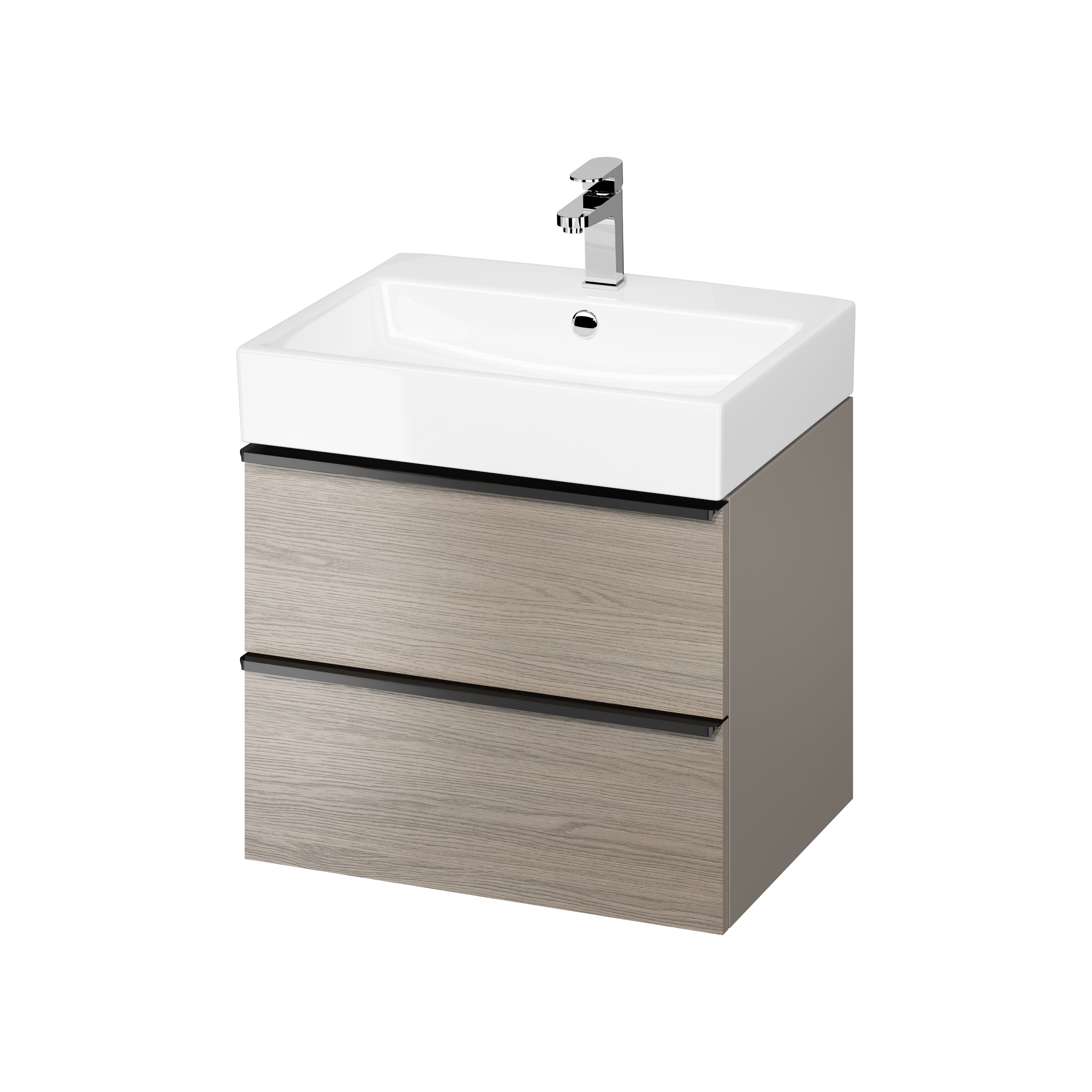Cersanit Virgo kast 59.4x42.7x50.1 cm hangend onder de wastafel grijs-eik S522-021