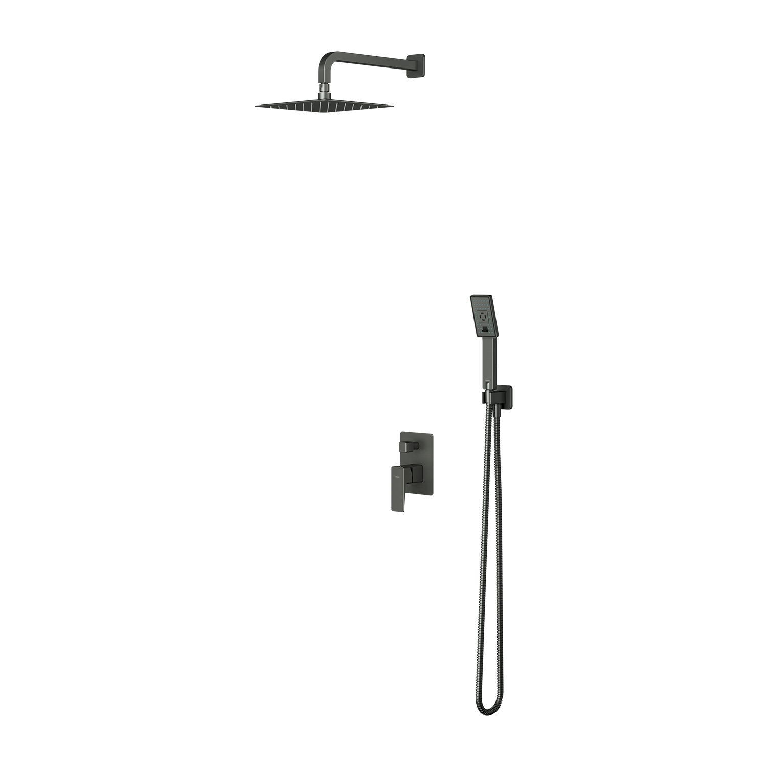 Omnires Parma doucheset inbouw met regendouche grafiet SYSPM10GR