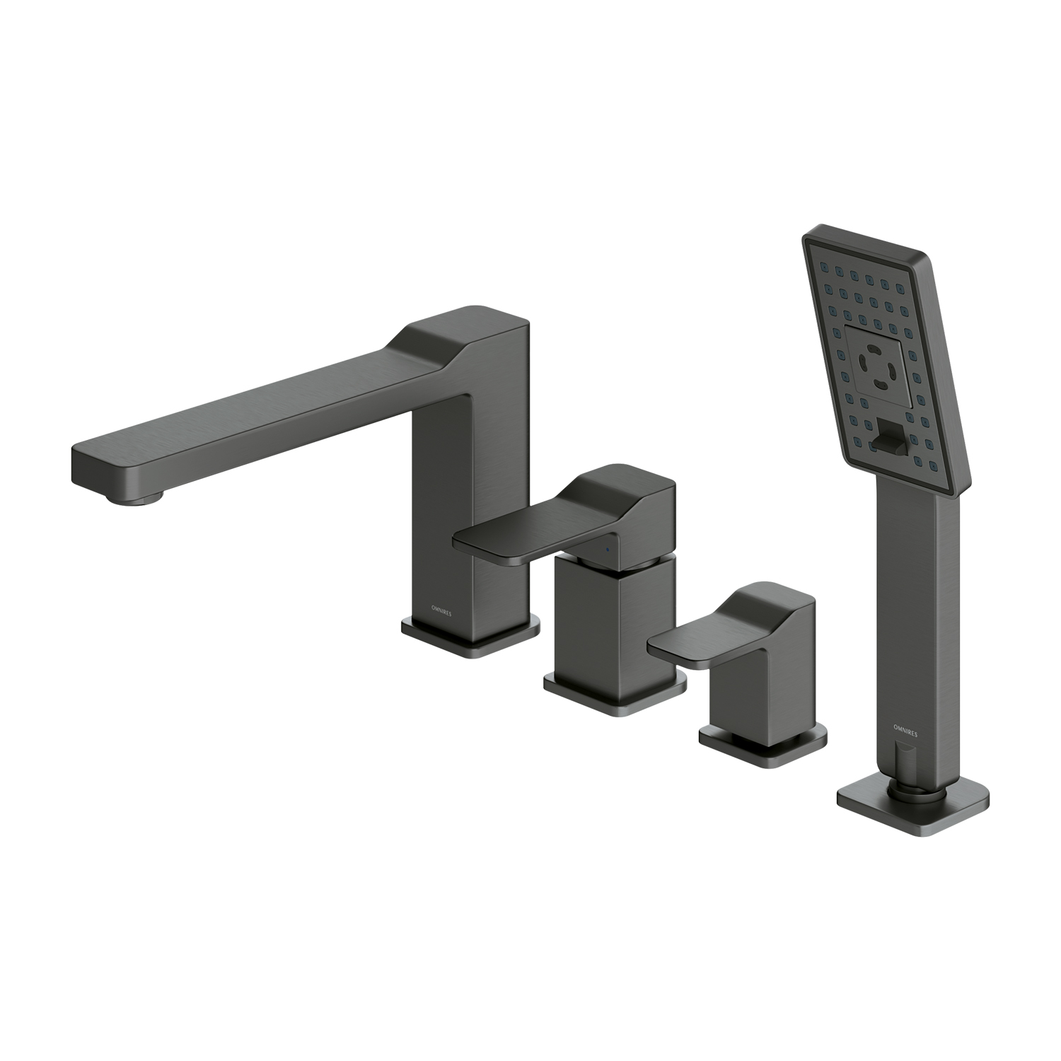 Omnires Slide bad- en douchekraan boven de badkuip grafiet SL7732GR