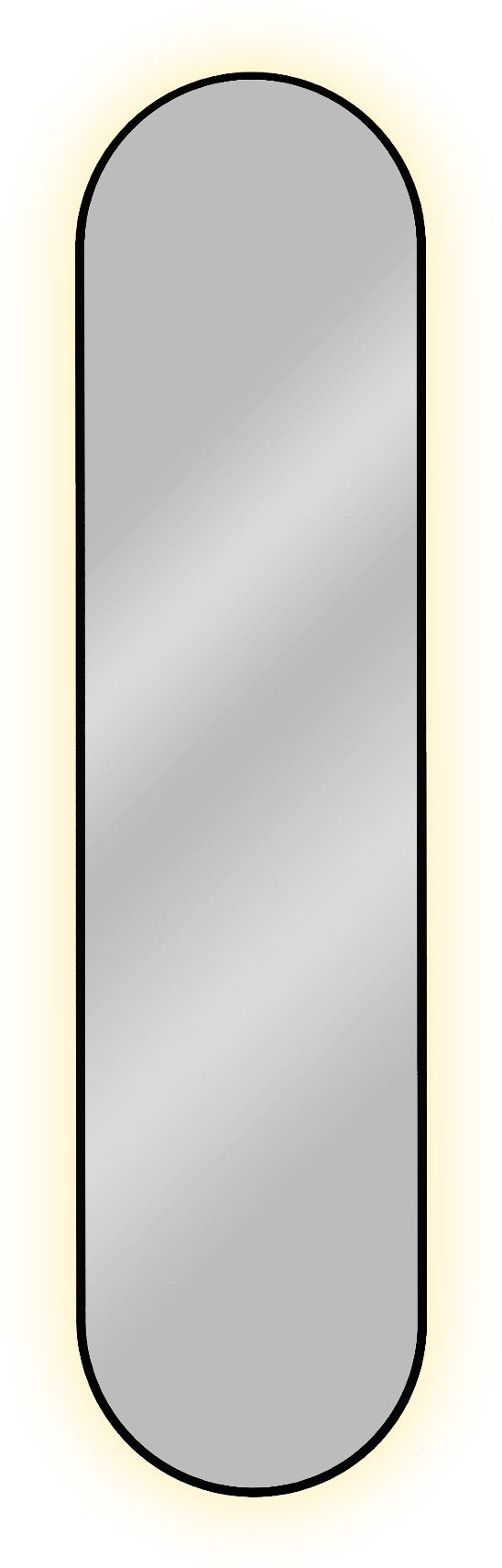 Baltica Design Tiny Border Pastille spiegel 40x155 cm ovaal met verlichting zwart 5904107905648