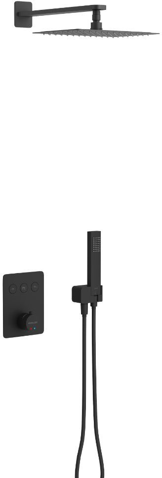 Excellent Krotos doucheset inbouw met thermostaat met regendouche zwart AREX.SET.8046BL