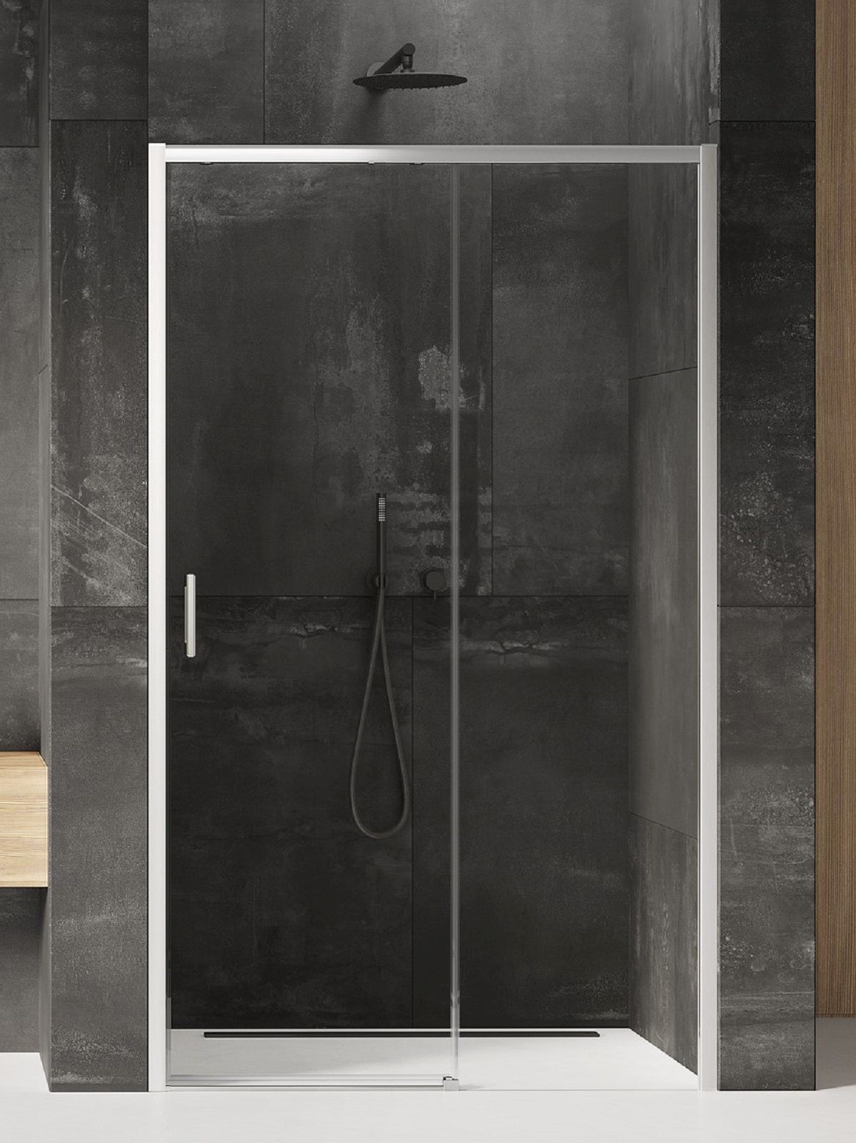 New Trendy Prime douchedeur 160 cm schuifbaar chroom glans/helder glas D-0311A