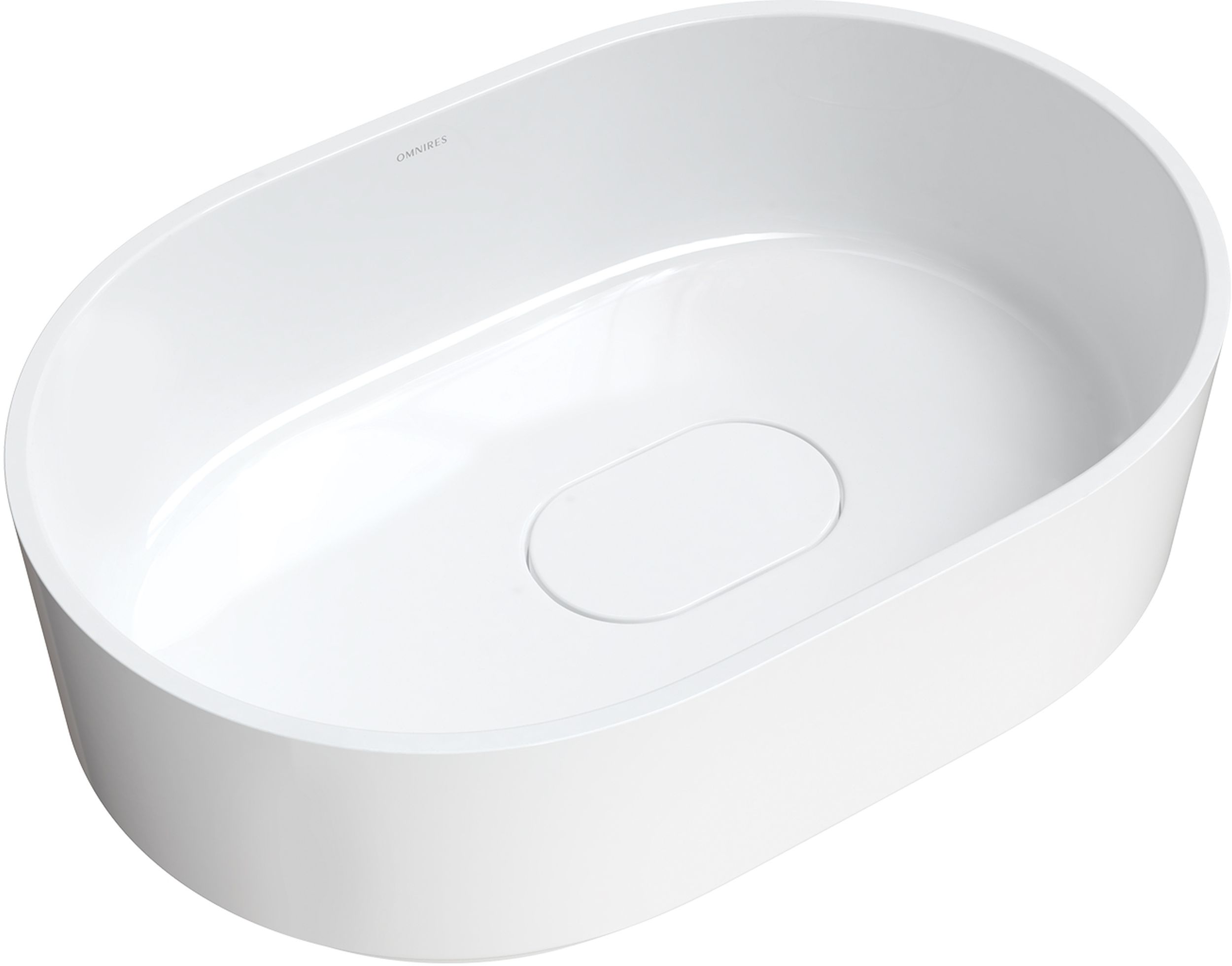 Omnires Cadence M+ wastafel 62x42 cm ovaal opbouw wit glans CADENCE620BP