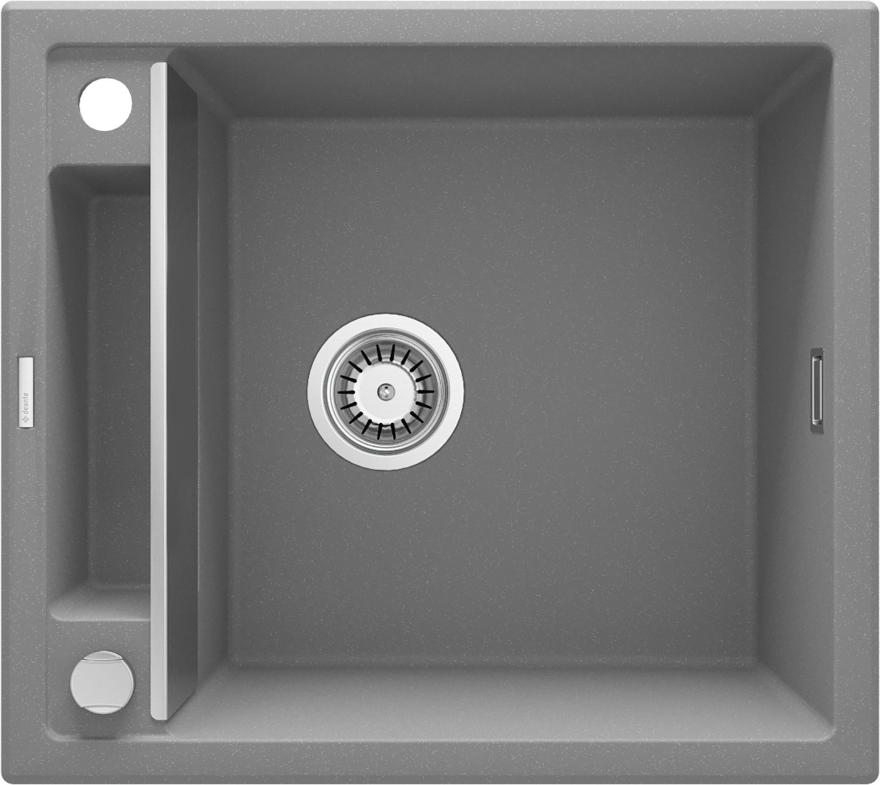 Deante Magnetic spoelbak van graniet 56x50 cm grijs/grafiet/onyx ZRM_S103