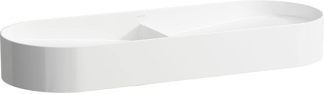 Laufen Sonar wastafel 100x37 cm halfrond opbouw wit glans H8123480001121