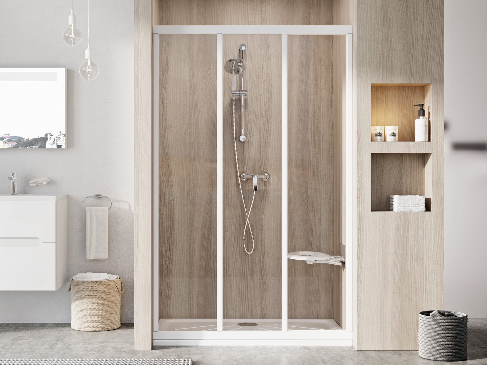 Ravak Supernova douchedeur 90 cm schuifbaar wit glans/helder glas 00V701R2Z1