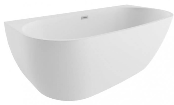 Polimat Risa aan de muur gemonteerd bad 170x80 cm ovaal wit 00441