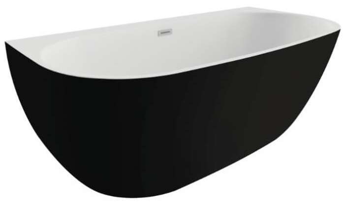 Polimat Risa aan de muur gemonteerd bad 170x80 cm ovaal tweekleurig 00443