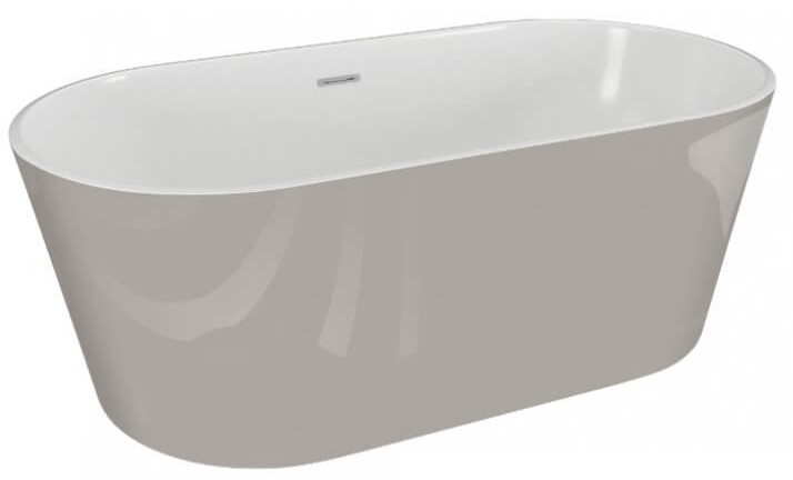 Polimat Uzo vrijstaand bad 160x80 cm ovaal tweekleurig 00436