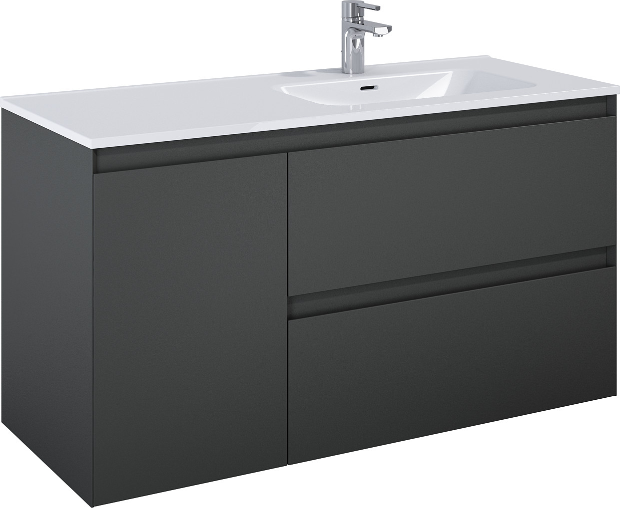 Elita Split kast 120x45.8x63.5 cm hangend onder de wastafel antraciet RE011205256010