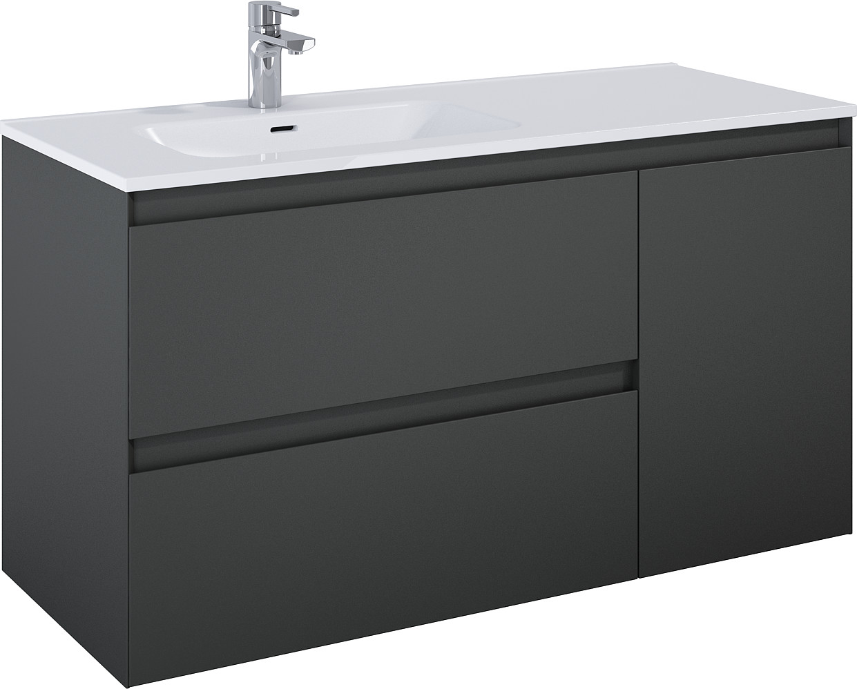Elita Split kast 120x45.8x63.5 cm hangend onder de wastafel antraciet RE011206256010