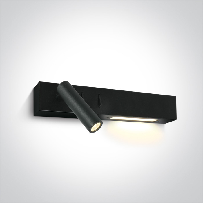 One Light Agrilos wandlamp 2x3 W zwart 65146/B/W