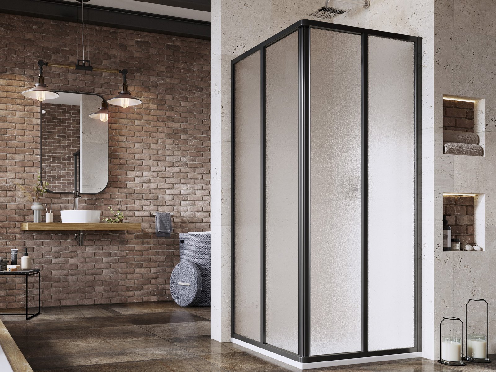 Ravak Supernova douchedeur 80 cm schuifbaar zwart mat/ 14V403O2ZG