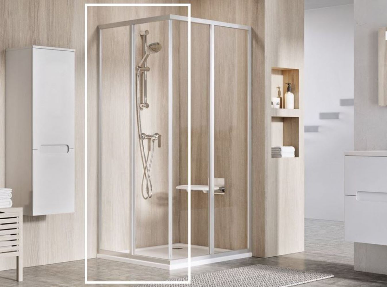 Ravak Supernova douchedeur 90 cm schuifbaar satijn mat/helder glas 14V70UO2Z1
