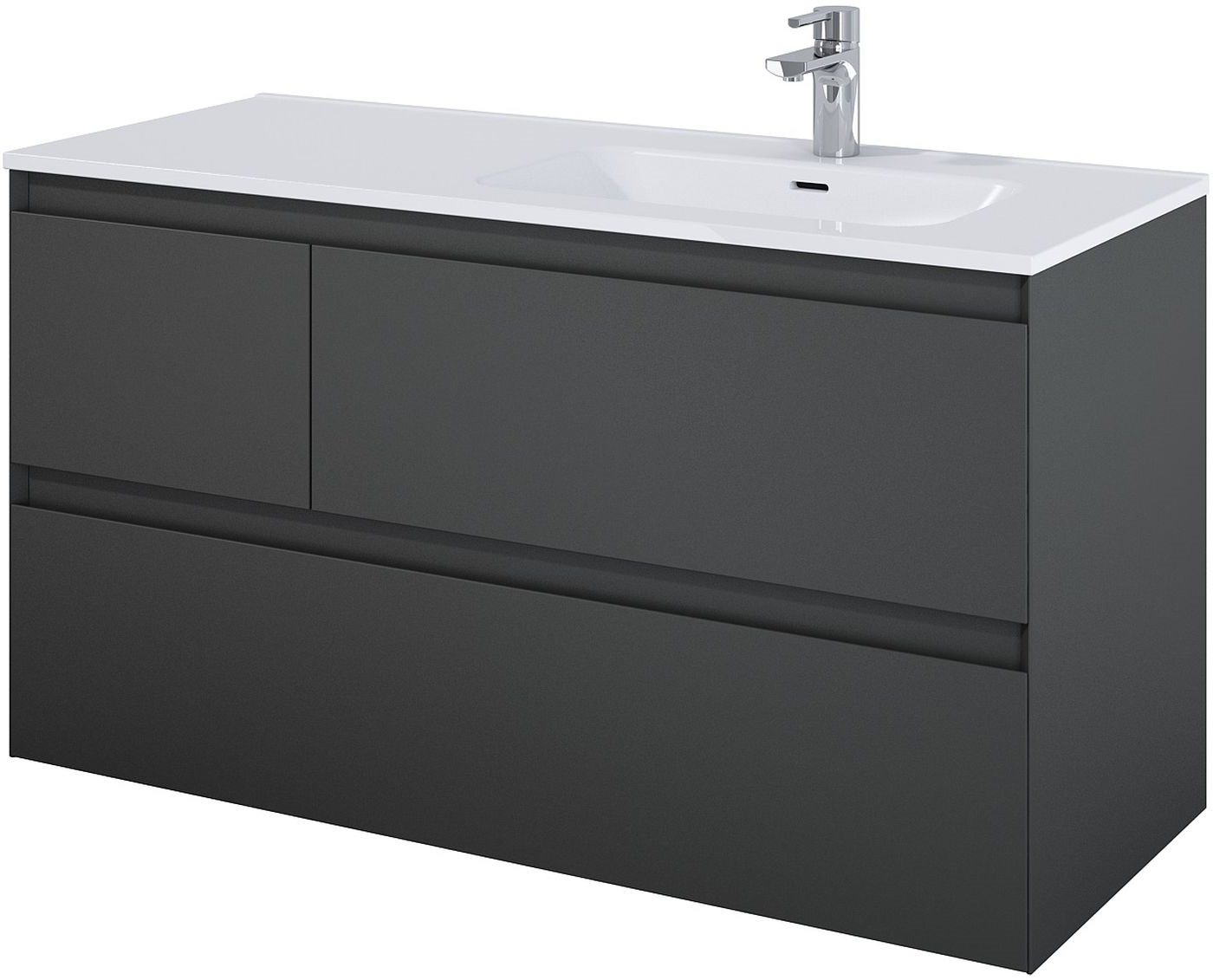 Elita Split kast 120x45.8x63.5 cm hangend onder de wastafel antraciet RE012005156010