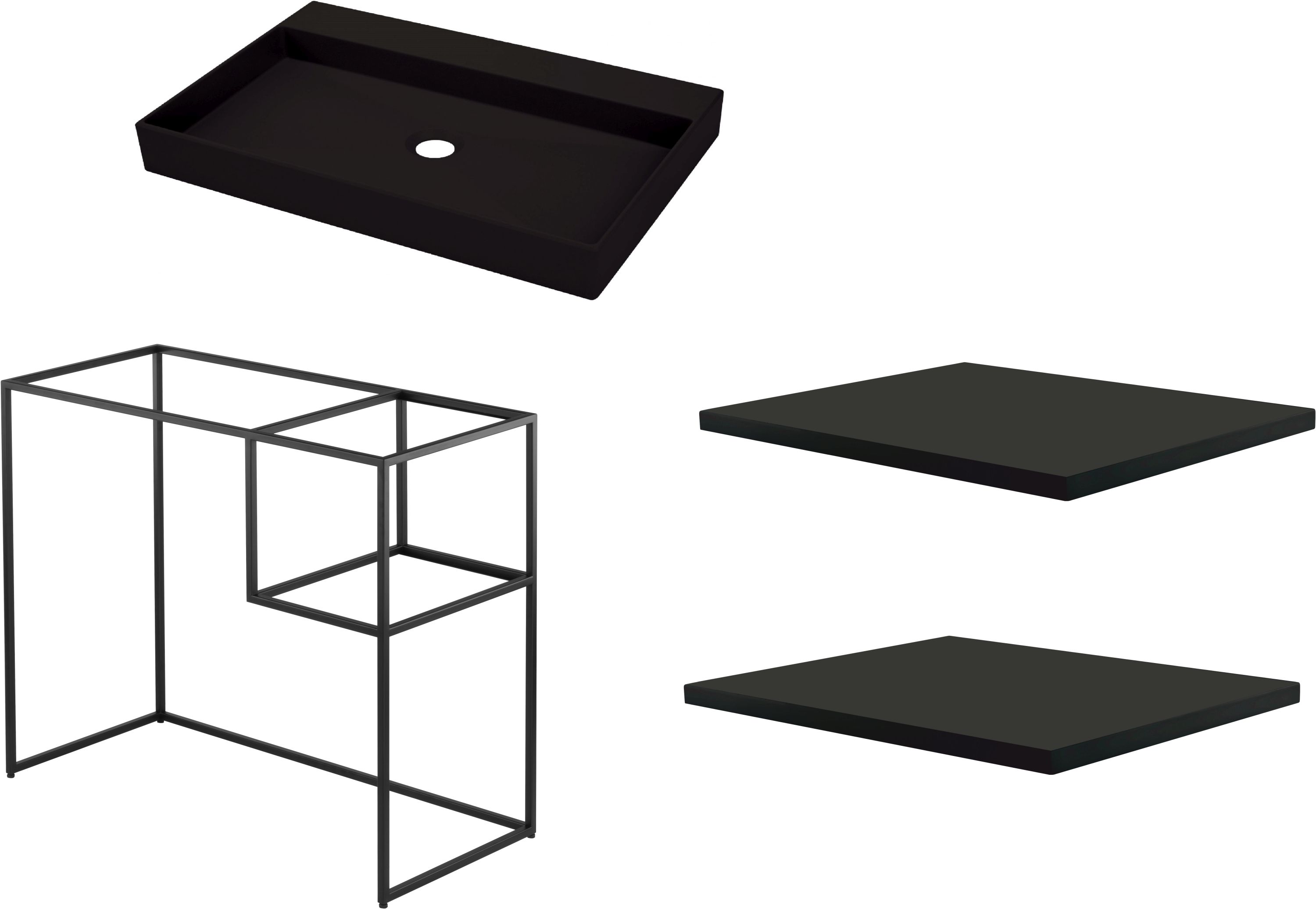 Set console Deante Correo CKC_N90A, wastafel Deante Correo CQR_NU6S, CBL_N30B