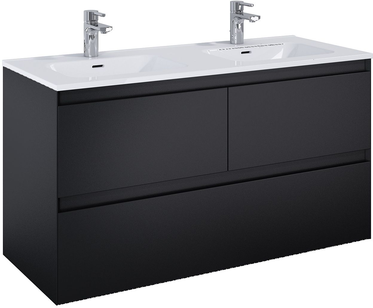 Elita Split kast 120x45.8x63.5 cm hangend onder de wastafel zwart RE012007157160