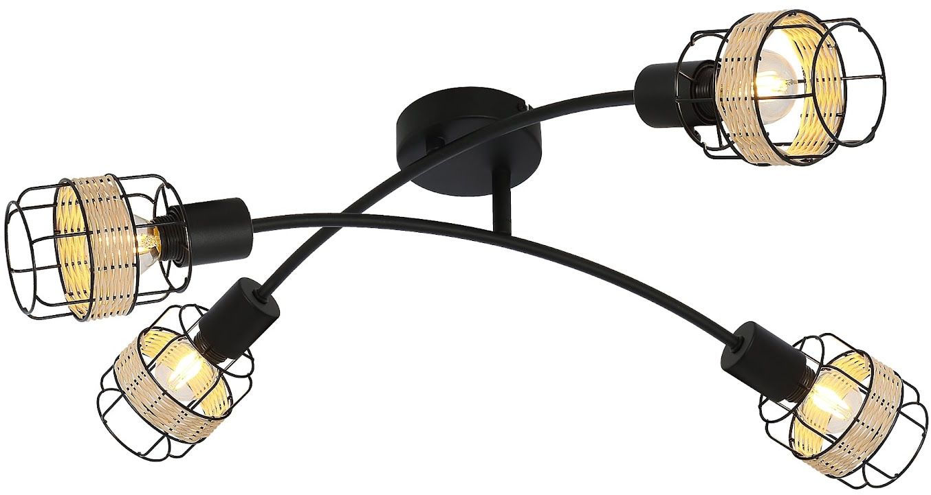 Rabalux Indiana plafondlamp 4x25 W zwart 5282