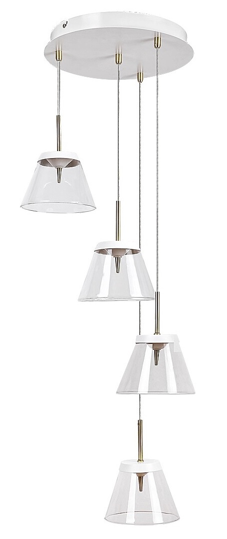 Rabalux Aviana hanglamp 4x6 W wit-messing-doorzichtig 5032