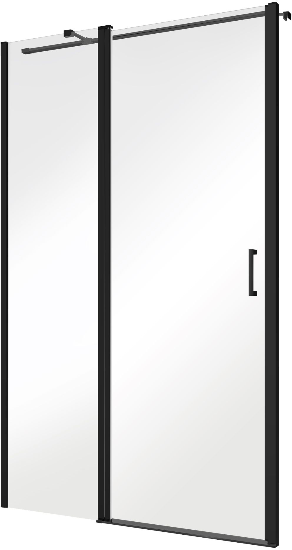 Besco Exo-C Black douchedeur 120 cm kantelbaar zwart mat/helder glas ECB-120-190C