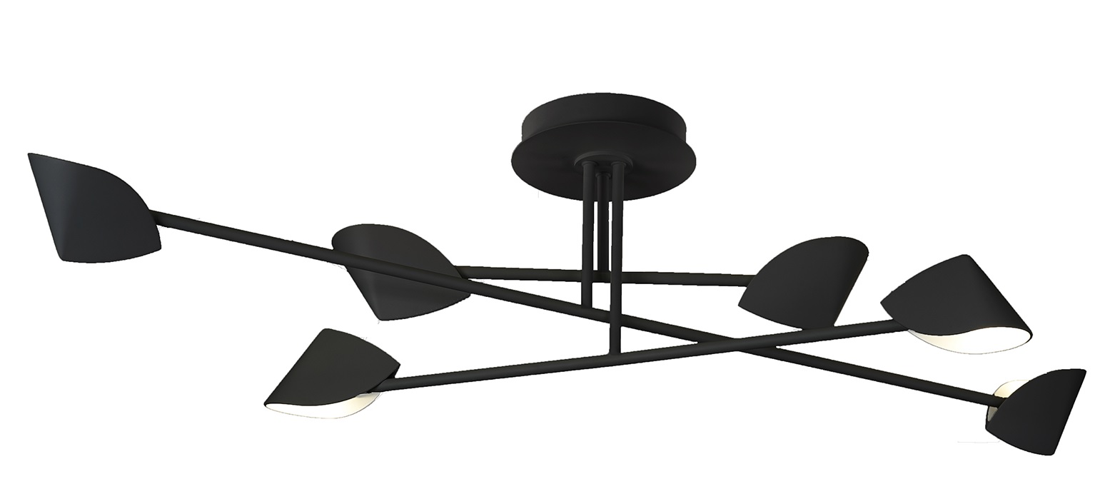 Mantra Capuccina plafondlamp 6x44.5 W zwart 7580
