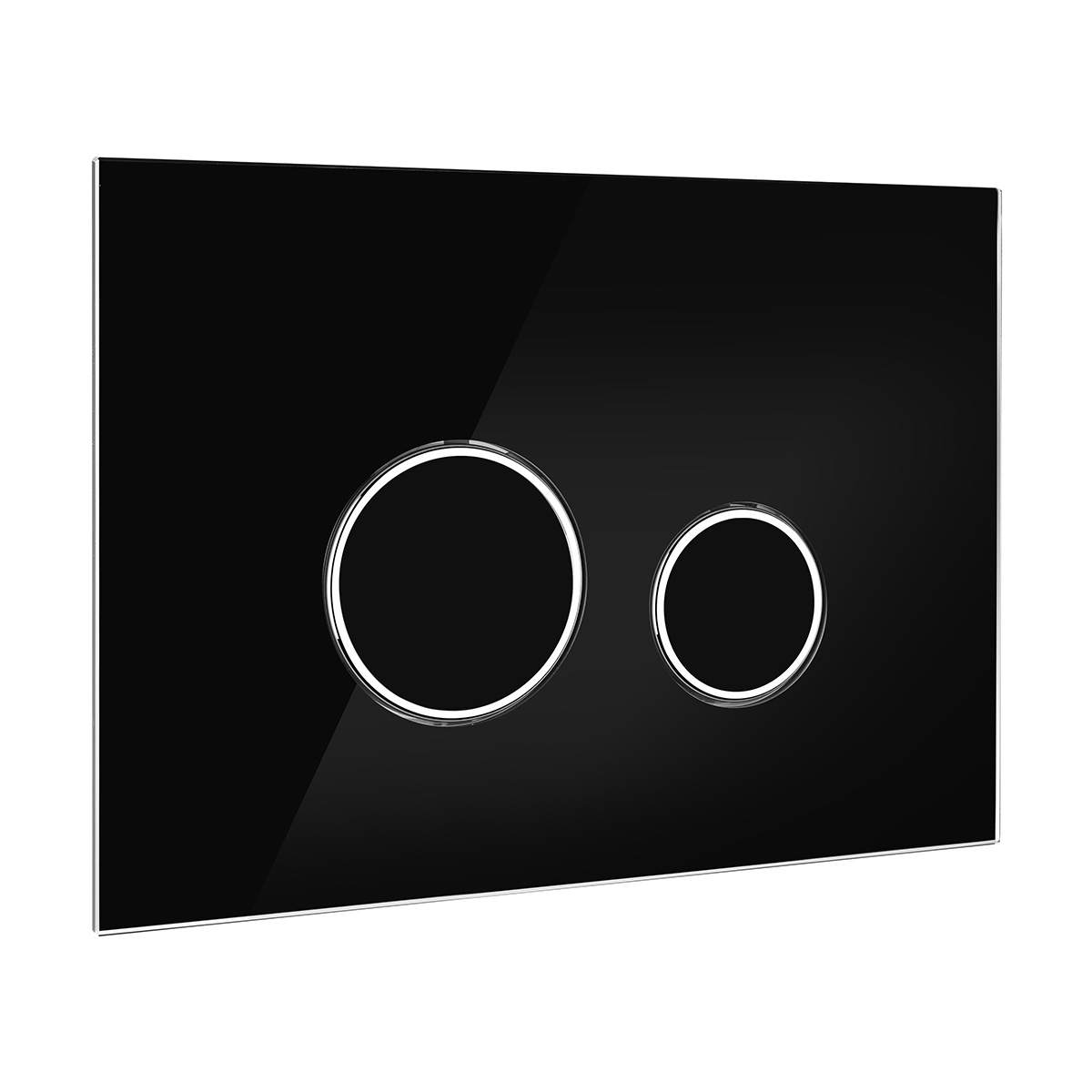 Oltens Lule spoelknop voor het toilet zwart/chroom/zwart 57201300
