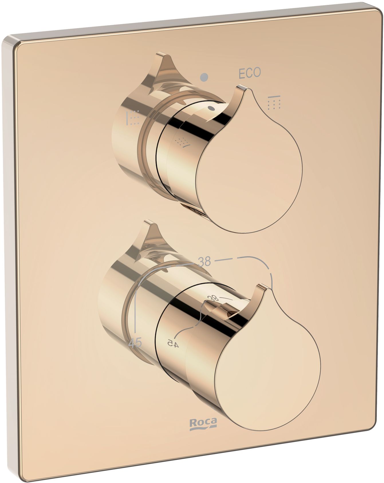 Roca Insignia Rose Gold bad- en douchekraan inbouw met thermostaat || A5A0C3ARG0