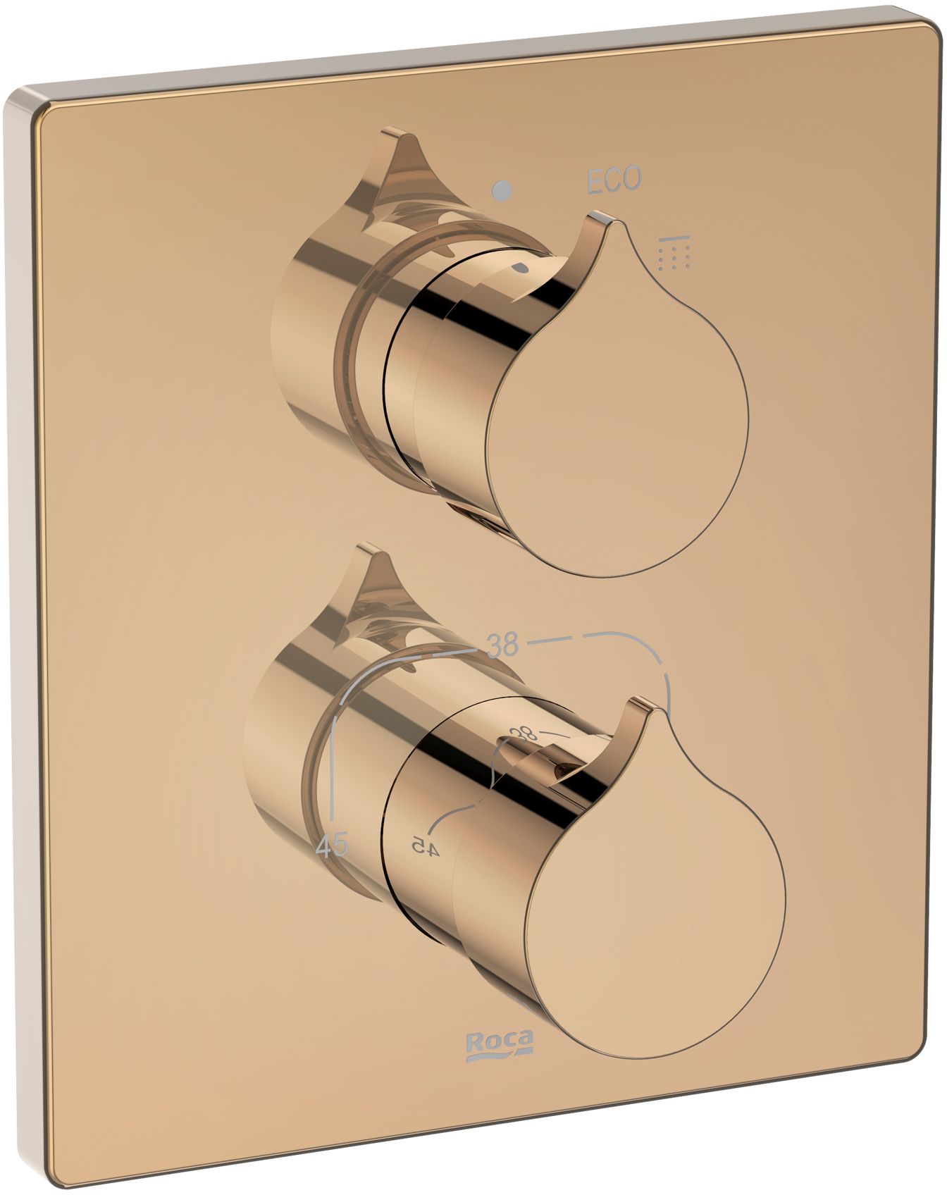 Roca Insignia Rose Gold douchekraan inbouw met thermostaat gouden A5A2C3ARG0