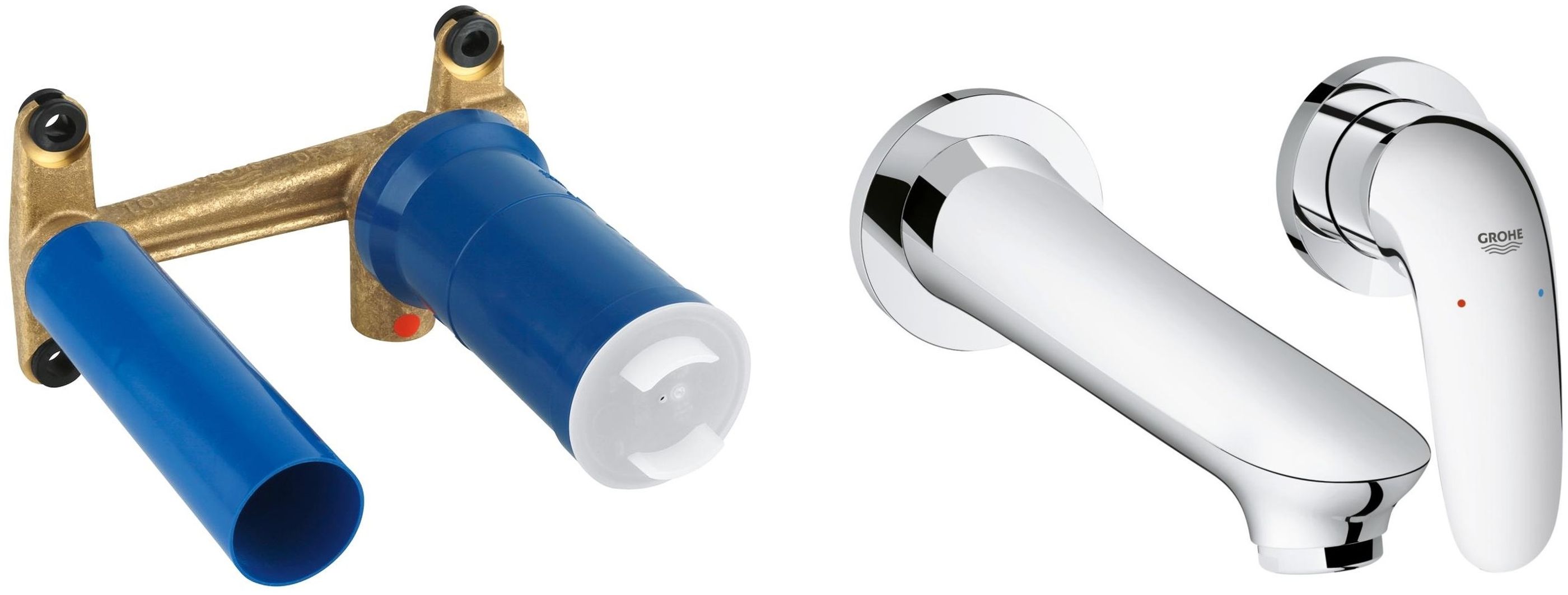 Set wastafelkraan Grohe Eurostyle New 29097003, inbouwelement kraan Grohe Eurostyle 23571000