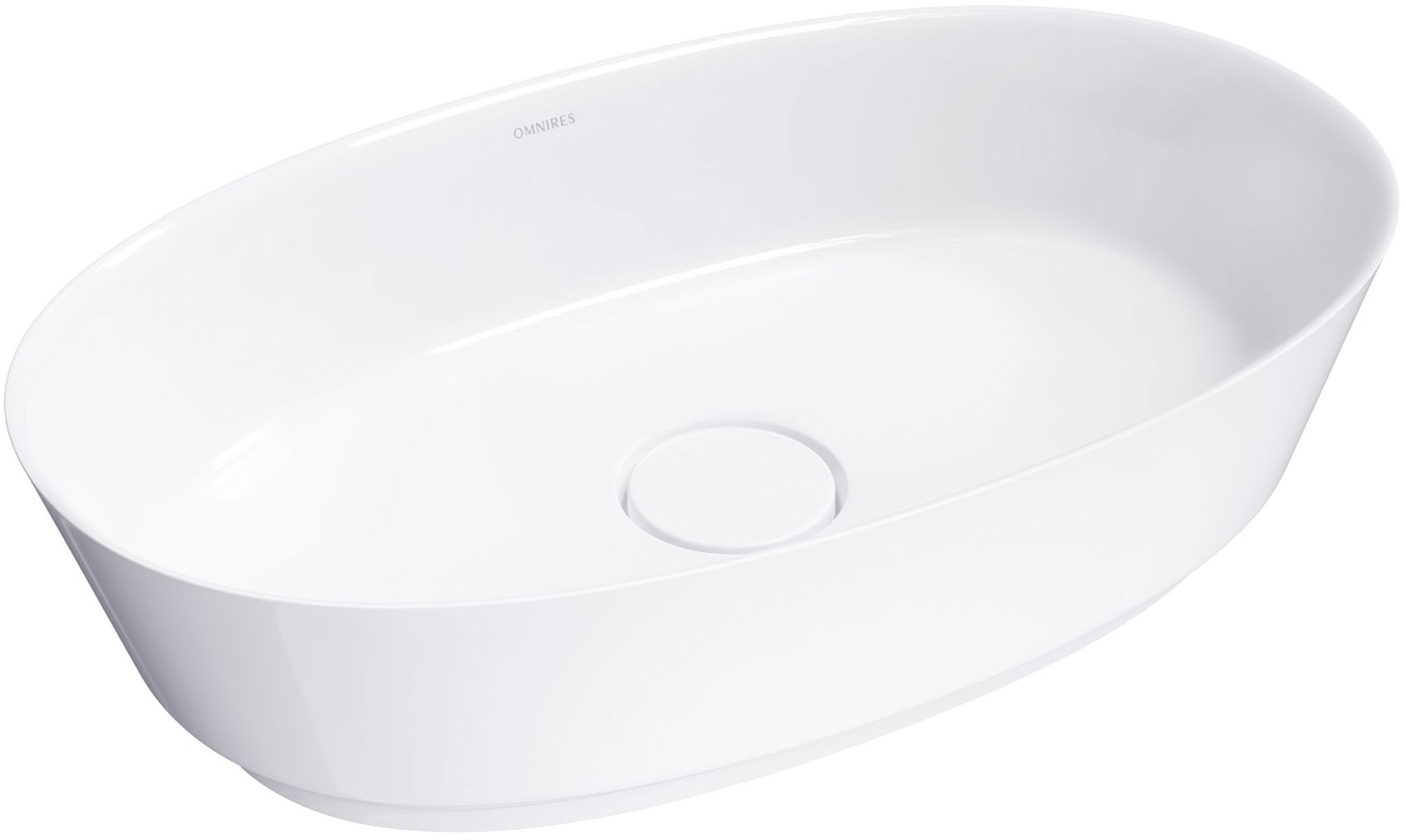 Omnires Neo M+ wastafel 60x36 cm ovaal opbouw wit glans NEOUNBP